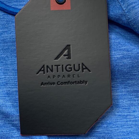 Antigua Sweatshirt Mens Small Aqua Blue Evening Spikes 2 Baruffa Hooded Pullover - Picture 9 of 14